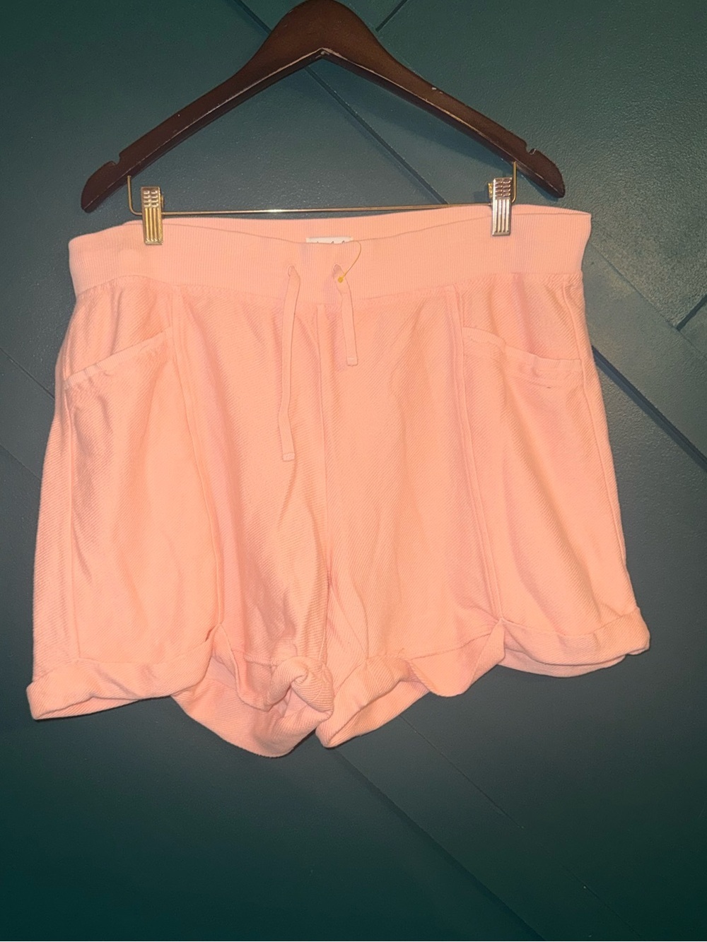 Wonderly Light Peach Drawstring 100% Cotten Pull On Relax Lounge Shorts Size 1X